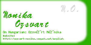 monika ozsvart business card